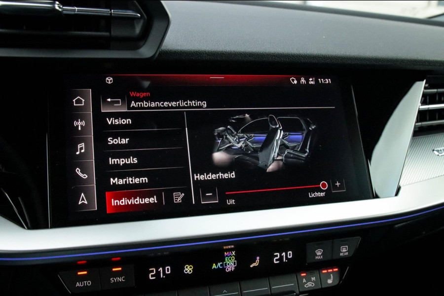 Audi A3 Limousine 35 1.5 TFSI S Edition One S-line 150pk S-Tronic Lederen kuipstoelen|Virtual Cockpit|Panoramadak|LED Matrix|Black