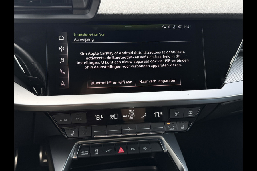 Audi A3 Sportback 40 TFSI e S-line | B&O | Elektr. achterklep | Dodehoek | Carplay | Camera | Virtual | Dealer onderhouden