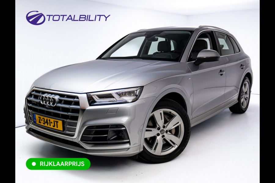 Audi Q5 50 TFSI e quattro S-Line | Luchtvering | Elec. trekhaak | Adaptieve cruise | Memory stoel | 360 Camera | Elec. achterklep | Navigatie, DAB, Stoelverwarming, Parkeerassistent, PDC V+A