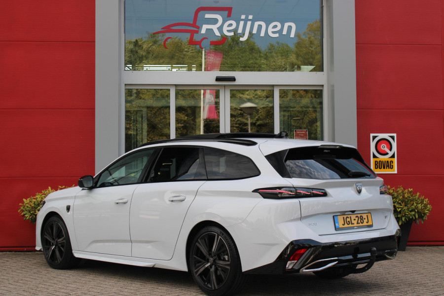 Peugeot 308 SW 1.2 Hybrid 145PK GT AUTOMAAT | PANORAMA SCHUIF/KANTEL DAK | AFNEEMBARE TREKHAAK | NAVIGATIE | SENSATION PACK: FOCAL HIFI SYSTEM (PREMIUM HIFI SYSTEEM MET 10 SPEAKERS)/DRAADLOZE TELEFOONLADER | 360° VISION & DRIVE ASSIST PLUS PACK: ACHTERUITRIJCAMERA 360° VISIOPARK 3 (4 CAMERA'S)/PARKEERHULP VOOR EN ACHTER/ANTI DIEFSTAL ALARM/PEUGEOT i-COCKPIT MET CONFIGUREERBAAR 3D-INSTRUMENTENPANEEL/CLEAN CABIN | ALCANTARA EXECUTIVE PACK: BEKLEDING ALCANTARA/KUNSTLEDER INCL. ELEKTRISCH BEDIENBARE AGR STOEL EN MASSAGE OP BEIDE VOORSTOELEN | 18" LICHTMETALEN VELGEN "PORTLAND" | NAVIG