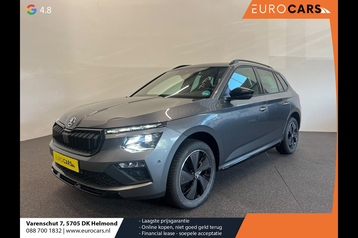 Škoda Kamiq 1.0 TSI Monte Carlo Panoramadak Wegklapbare trekhaak Navigatie Apple Carplay Android Auto Camera Parkeerhulp Adaptive Cruise Control Stoel- en stuurverwarming Virtual Cockpit Full Led Climate Control Lichtmetalen velgen