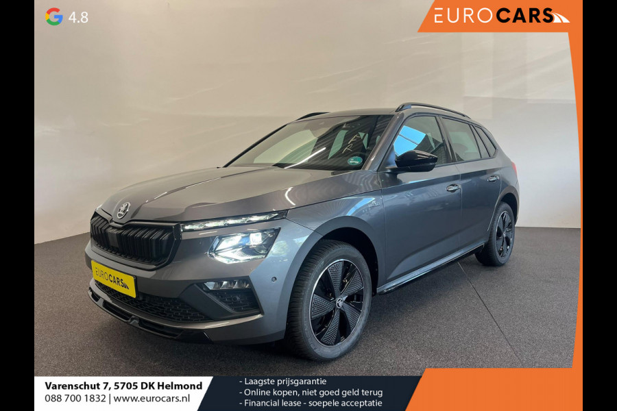 Škoda Kamiq 1.0 TSI Monte Carlo Panoramadak Wegklapbare trekhaak Navigatie Apple Carplay Android Auto Camera Parkeerhulp Adaptive Cruise Control Stoel- en stuurverwarming Virtual Cockpit Full Led Climate Control Lichtmetalen velgen