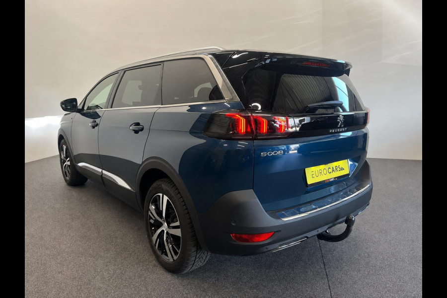 Peugeot 5008 1.2 PureTech GT 7 persoons Panoramdak Trekhaak Navigatie Apple Carplay Android Auto Camera Parkeersensoren Adaptive Cruise Control Memory stoelen Stoelverwarming Elektrische achterklep Full Led Climate Control