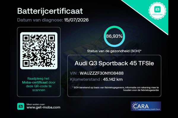 Audi Q3 Sportback 45 TFSI e S-Line |Pano|Memory|Sfeer|ACC|20"|Trekhaak|Daytona-Zwartoptiek