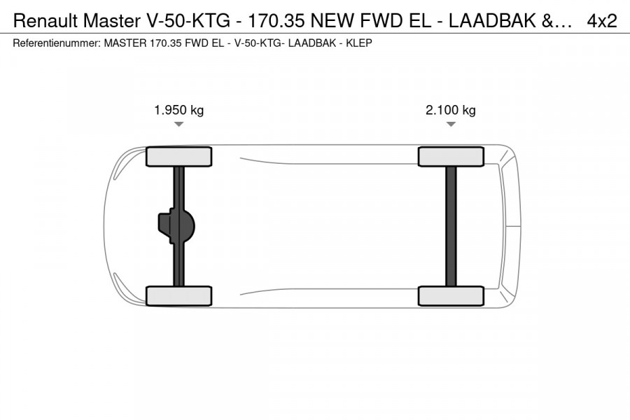Renault Master V-50-KTG - 170.35 NEW FWD EL - LAADBAK & LAADKLEP - EURO 6