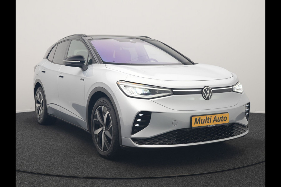 Volkswagen ID.4 GTX 4Motion 77 kWh 300pk Dealer O.H. | Trekhaak Af Fabriek | Panodak | Adaptive Cruise | Camera | IQ Light | Sportstoelen & Stuur Verwarmd | Keyless | Sfeerverlichting | Apple Carplay | Navigatie | DAB | 20"L.M |