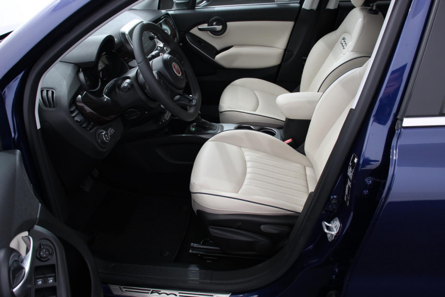 Fiat 500X 1.4 Turbo 150pk Yacht Club Automaat Leder Navigatie Canvas vouwdak Adaptive Cruise Control Camera Led 18" Lichtmetalen Velgen Extra getint glas