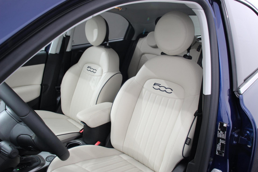 Fiat 500X 1.4 Turbo 150pk Yacht Club Automaat Leder Navigatie Canvas vouwdak Adaptive Cruise Control Camera Led 18" Lichtmetalen Velgen Extra getint glas