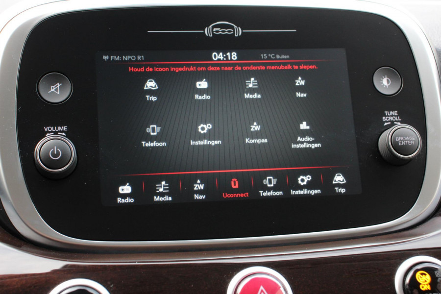 Fiat 500X 1.4 Turbo 150pk Yacht Club Automaat Leder Navigatie Canvas vouwdak Adaptive Cruise Control Camera Led 18" Lichtmetalen Velgen Extra getint glas