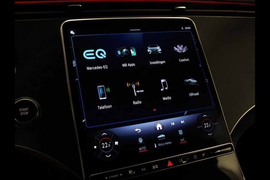 Mercedes-Benz EQE 350 AMG Line Edition Advanced Plus 292 PK 4matic Climate control Adaptieve cruise control Parkeersensoren Achteruitrijcamera Sfeerverlichting Stoelverwarming Keyless LED Navigatie