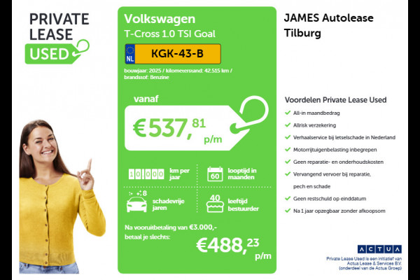 Volkswagen T-Cross 1.0 TSI Goal CARPLAY | AD-CRUISE | STOELVERWARMING