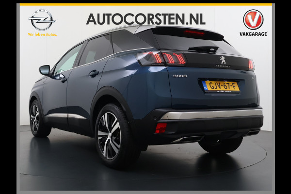 Peugeot 3008 131PK Automaat GT Adap.Cruise Stoelverwarming Elek.Achterklep 3D-Navi 360°Camera Apple Carplay Android Auto Ecc Pdc Privacy Glas Lmv Led Connected-Apps Bluetooth Lane Assist Led Dodehoeksensor Voorzien van All-Season banden