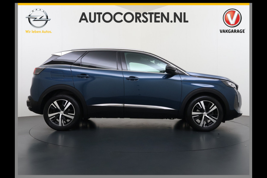 Peugeot 3008 131PK Automaat GT Adap.Cruise Stoelverwarming Elek.Achterklep 3D-Navi 360°Camera Apple Carplay Android Auto Ecc Pdc Privacy Glas Lmv Led Connected-Apps Bluetooth Lane Assist Led Dodehoeksensor Voorzien van All-Season banden