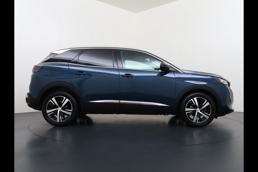 Peugeot 3008 131PK Automaat GT Adap.Cruise Stoelverwarming Elek.Achterklep 3D-Navi 360°Camera Apple Carplay Android Auto Ecc Pdc Privacy Glas Lmv Led Connected-Apps Bluetooth Lane Assist Led Dodehoeksensor Voorzien van All-Season banden