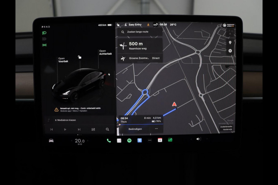 Tesla Model 3 Long Range AWD 75 kWh | SOH 88,8% | Panoramadak | Leder | Memory | Stuur/stoel verwarming | Achterbank verwarming | Adaptive cruise | Climate control
