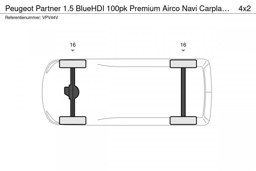 Peugeot Partner 1.5 BlueHDI 100pk Premium Airco Navi Carplay Cruise Control PDC Achter