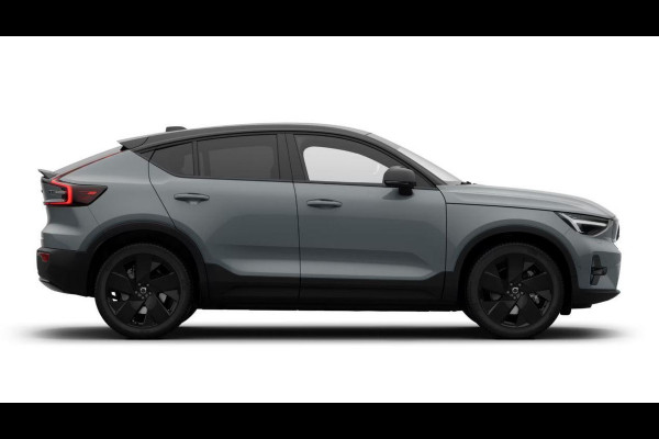 Volvo EC40 Twin Motor Plus Black Edition Europa 82 kWh Lighting Climate Visual Park Assist Dak hoogglans zwart Extra getint glas achter