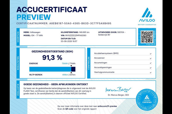 Volkswagen ID.4 Family 77 kWh | SOH 91,3% | Panoramadak | Leder/alcantara | Stuur/stoel verwarming | Sfeerverlichting | Carplay | Adaptive cruise | Camera | Park assist | Trekhaak