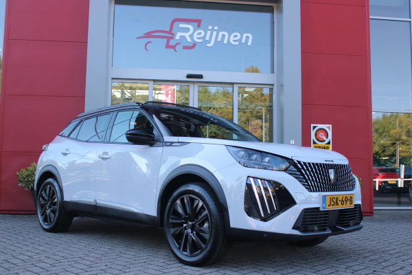 Peugeot e-2008 EV GT PACK 156PK 54 kWh | PANORAMISCH SCHUIF/KANTEL DAK | ALCANTARA EXECUTIVE INTERIOR INCL. VERWARMBARE VOORSTOELEN EN ELEKTRISCH VERSTELBARE BESTUURDERSSTOEL MET MASSAGE FUNCTIE | 18" LICHTMETALEN VELGEN "EVISSA" | VISION NAVIGATION & DRIVE ASSIST PLUS PACK: NAVIGATIE/DRAADLOZE TELEFOONLADER/ADAPTIVE CRUISE CONTROL MET LANE KEEPING & POSITIONING ASSIST INCL. STOP & GO FUNCTIE/HD-CAMERA VOOR/PASSIEVE DODEHOEKBEWAKING EN INSTAPVERLICHTING | WINTERPACK: STOELVERWARMING | WARMTEPOMP! | DRAADLOZE APPLE CARPLAY/ANDROID AUTO | FULL LED KOPLAMPEN | ACHTERUITRIJ CAMERA | PARK