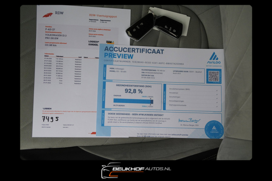 Volkswagen ID.3 58 kWh Adapt Cruise Camera Cruise Soh 92.8%