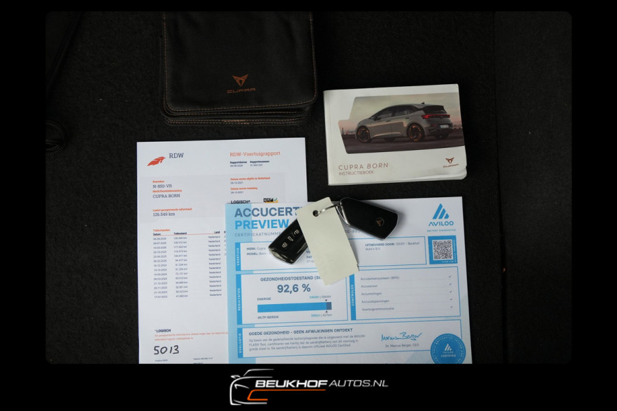 CUPRA Born Adrenaline One 62 kWh Camera Carplay Navi 92.6%