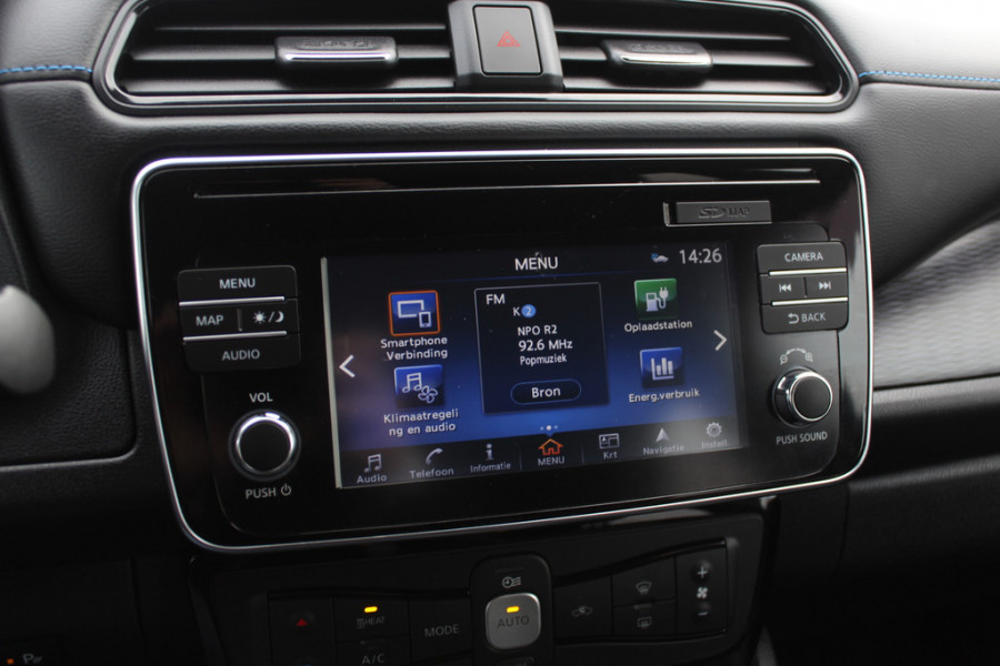 Nissan Leaf e+ Tekna 62 kWh / Trekhaak / 360Camera / Leder / Keyless / 17'' / CarPlay / Dodehoek / DAB / ACC / Stoelverwarming 4x / Warmtepomp