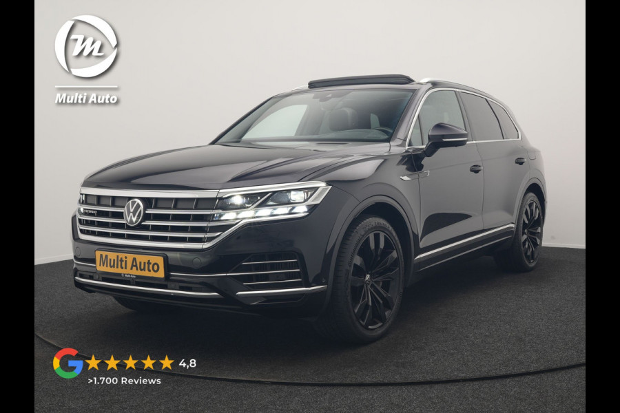 Volkswagen Touareg 3.0 TSi eHybrid 4MOTION PHEV 381pk Dealer O.H | Luchtvering | Trekhaak Af Fabriek | Panodak | Adaptive Cruise | Matrix LED | Lederen Sportstoelen Memory & Verwarmd | Keyless | Apple Carplay | Virtual | Navigatie | DAB | 21"L.M | Plug In Hybrid |
