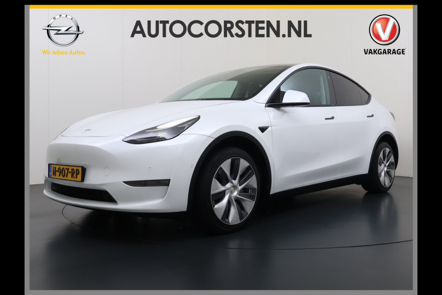 Tesla Model Y Long Range AWD 75kWh 514PK Warmtepomp Stuur+Stoel+Achterbankverwarming Panoramadak Camera's Adap.Cruise Navi Ecc Premium-Audio L Keyless Intel Atom®-Processor Privacy Glas Lmv Matrix Led Dodehoekdetectie