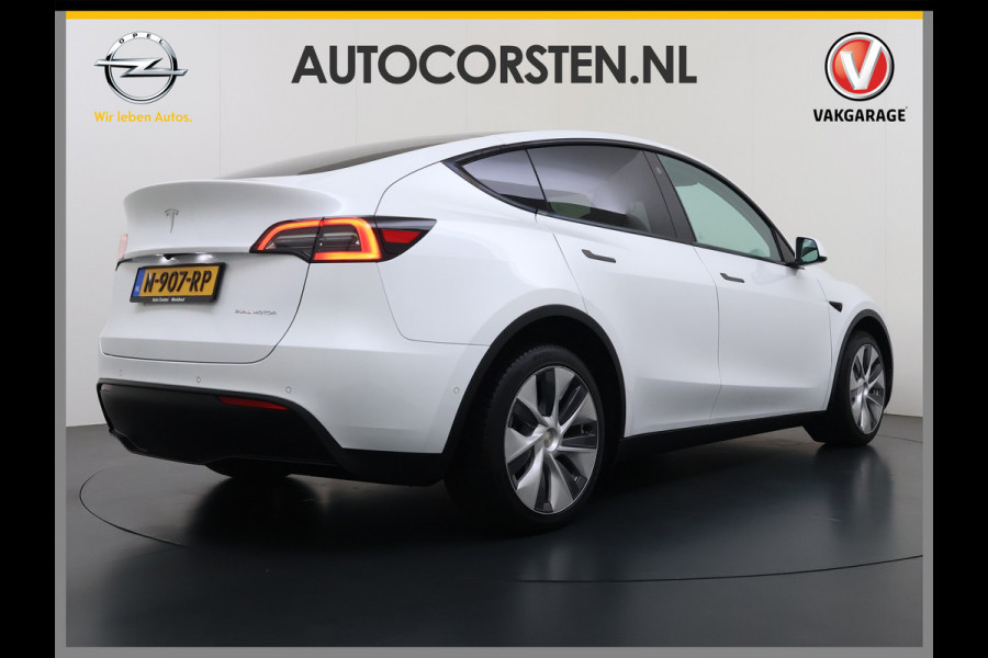Tesla Model Y Long Range AWD 75kWh 514PK Warmtepomp Stuur+Stoel+Achterbankverwarming Panoramadak Camera's Adap.Cruise Navi Ecc Premium-Audio L Keyless Intel Atom®-Processor Privacy Glas Lmv Matrix Led Dodehoekdetectie