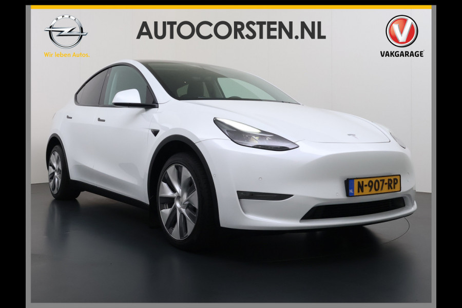 Tesla Model Y Long Range AWD 75kWh 514PK Warmtepomp Stuur+Stoel+Achterbankverwarming Panoramadak Camera's Adap.Cruise Navi Ecc Premium-Audio L Keyless Intel Atom®-Processor Privacy Glas Lmv Matrix Led Dodehoekdetectie