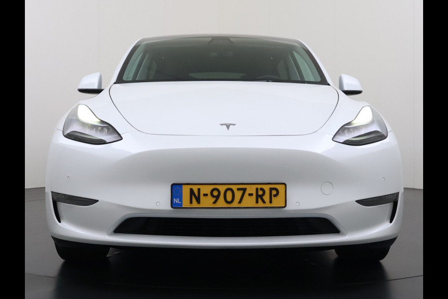 Tesla Model Y Long Range AWD 75kWh 514PK Warmtepomp Stuur+Stoel+Achterbankverwarming Panoramadak Camera's Adap.Cruise Navi Ecc Premium-Audio L Keyless Intel Atom®-Processor Privacy Glas Lmv Matrix Led Dodehoekdetectie