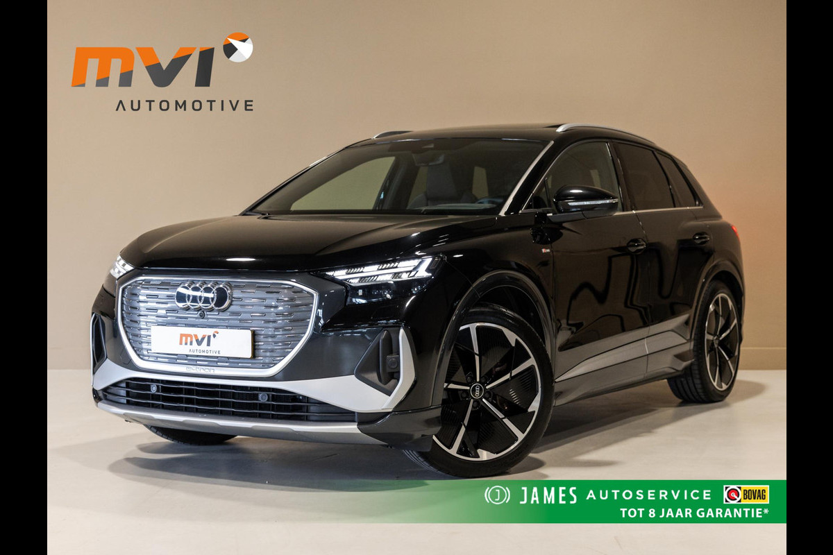 Audi Q4 e-tron 40 Launch edition S Competition 77 kWh SoH 92,1% 204pk / Panorama dak / Sonos / Dodehoekdetectie / Trekhaak / Stoelverwarming / Apple carplay /