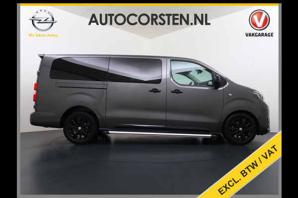 Toyota ProAce Worker L3 2.0D-4D 177PK Automaat Leder Dubbele Cabine 5-Persoons Stoelverwarming Trekhaak Camera 3D-Navi Ecc Apple Carplay Android Auto Sidebar Lmv 17" Privacy Glas Betonplex Vloer Wandbetimmering 1e Eigenaar 2.500KG Trekgewicht 400NM