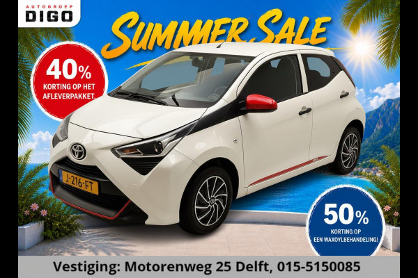 Toyota Aygo 1.0 VVT-i CORAL RED PACK 1e EIG. GARANTIE 7-2030* AIRCO. CARPLAY NAVI.PRIVACY GLASS. COMFORT PACK.100% OH