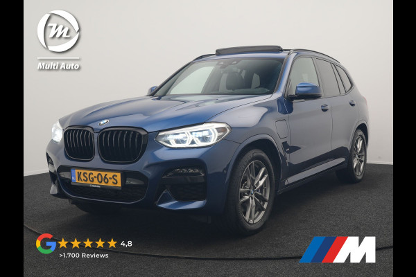 BMW X3 xDrive30e M Sport PHEV 293pk | Trekhaak Afn. | Panodak | Head Up | Camera | Lederen Sportstoelen Memory & Verwarmd | Adaptive LED | Sfeerverlichting | Blis | Keyless | Navigatie | 19"L.M | Plug In Hybrid |