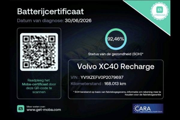 Volvo XC40 Recharge Ultimate 70 kWh SOH 92, 5% (PANORAMADAK, STUUR-/STOELVERWARMING, 360 CAMERA, DEAL