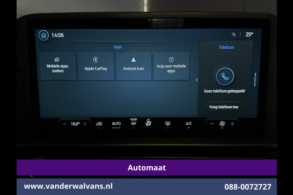 Ford Transit Custom 2.0 TDCI 136pk Automaat L1H1 Euro6 Airco | Camera | Apple Carplay | Cruisecontrol | LED | 2740kg trekhaak Android Auto, Parkeersensoren, Verwarmde voorruit, Bijrijdersbank