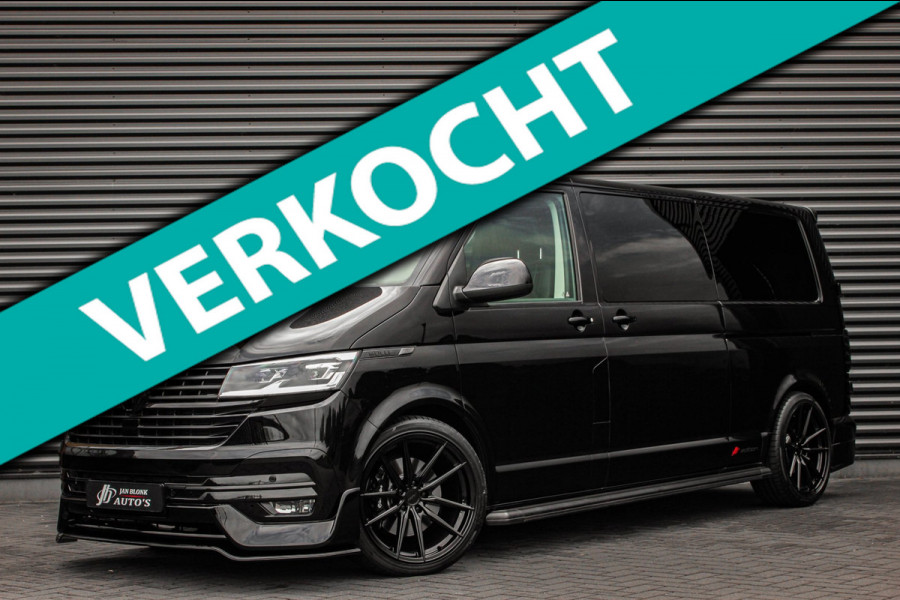 Volkswagen Transporter 2.0 TDI L2H1 204PK BULLI DC DUBBEL CABINE / LEIGHTONVANS BODYKIT / FULL OPTIONS / LEDER / FULL BLACK /APPLE