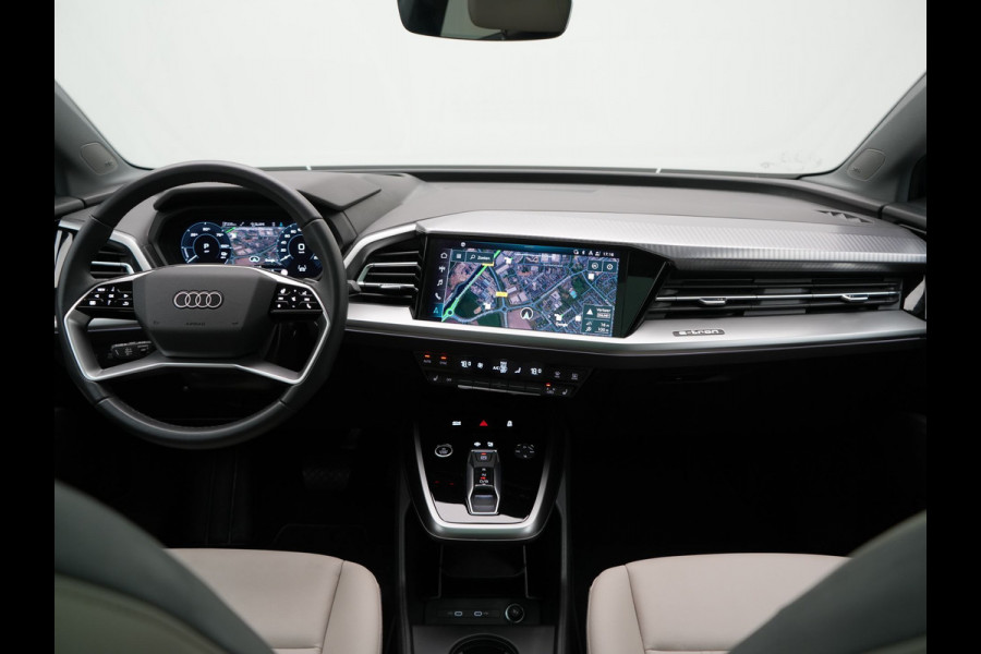 Audi Q4 e-tron 55 Quattro Advanced edition 82 kWh 340pk | Panodak | Adaptive Cruise | Head Up | Sonos Audio | Camera | Matrix LED | Stoelen & Stuur Verwarmd | Blis | Apple Carplay | Navigatie | DAB |