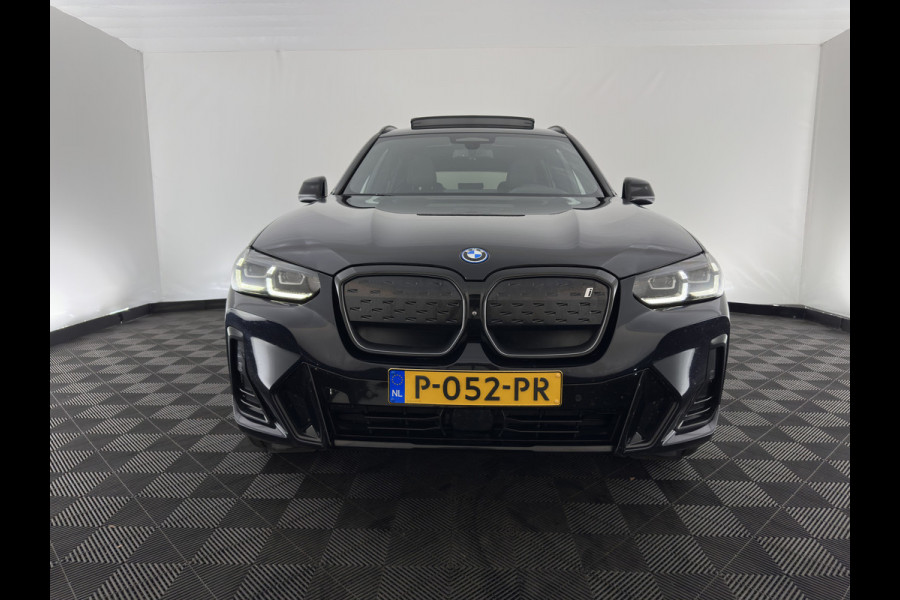 BMW iX3 High Executive 80 kWh [3-Fase-11kW] {Soh-100%} (INCL-BTW) Aut. *PANO | LEATHER | ADAPTIVE-CRUISE | FULL-LED | HARMAN/KARDON | BLIND-SPOT | DIGI-COCKPIT | HEATED-COMFORTSEATS | CAMERA | DAB+ | NAVI-FULLMAP | TOWABAR | 20''ALU*