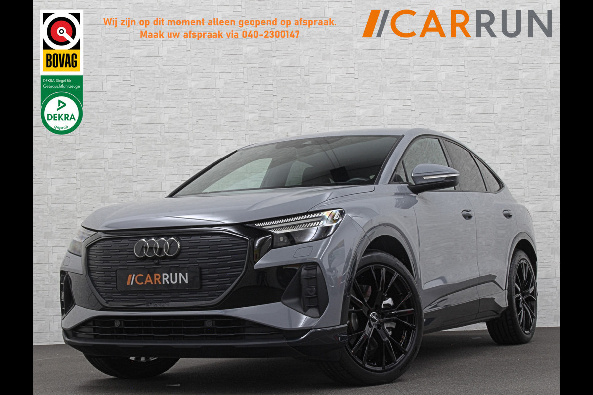 Audi Q4 Sportback e-tron 40 S-Line 77 kWh | Sportstoelen | SOH 98,5 % | H-Leder | ACC | Lane ass. | Virtual + | Black-Optic | Stoelverwarming | 5x Q4 OP VOORRAAD! | Camera | Matrix-Led | Getint Glas | Zwarte Hemelbekleding | MMi+ | 3-Zone Clima | Bovag Garantie |
