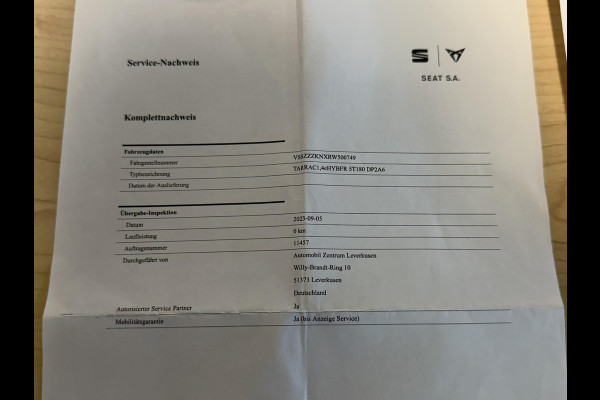 Seat Tarraco 1.4 TSI e-Hybrid PHEV FR Business Intense 20"/Panoramadak/Trekhaak/Camera/Keyless/Dodehoek/Elektrische klep/Stuur + stoelverwarming v+a