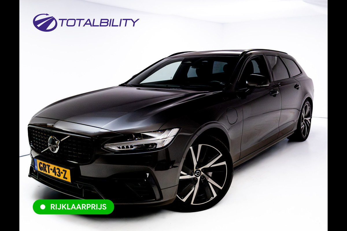 Volvo V90 2.0 T6 AWD R-Design | Pano | Trekhaak | Headup | Harman Kardon | Pilot assist | Stoel- & Stuurverwarming | 19"LMV, Extra getint glas, 1/2 leer/alcantara, PDC + Camera, Apple Carplay, Elec. achterklep