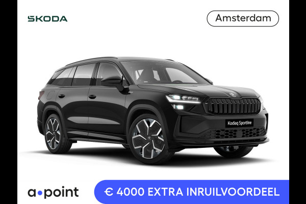Škoda Kodiaq 1.5 TSI PHEV Sportline Business 204 pk 6 versn. DSG | Comfort Pakket | Panorama Dak | Trekhaak | Parkeer Pakket | Velgen: 20" lichtmetalen velgen Rila aero, antraciet zwart
