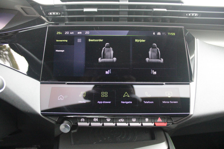 Peugeot 308 1.2 Hybrid 145PK AUTOMAAT GT PACK | PANORAMA SCHUIF/KANTEL DAK | AFNEEMBARE TREKHAAK | SENSATION PACK: FOCAL HIFI SYSTEM MET 10 SPEAKERS/DRAADLOZE TELEFOONLADER | 360 VISION & DRIVE ASSIST PLUS PACK: ACHTERUITRIJCAMERA 360° VISEOPARK (4-CAMERA'S)/PARKEERHULP VOOR + ACHTER/ANTIDIEFSTAL ALARM/3-D INSTRUMENTENPANEEL/CLEAN CABIN | ALCANTARA EXECUTIVE PACK: BEKLEDING ALCANTARA/KUNSTLEDER INCL. ELEKTRISCH VERSTELBARE AGR STOEL MET GEHEUGENFUNCTIE/VERWARMBARE VOORSTOELEN/MASSAGE FUNCTIE OP BEIDE VOORSTOELEN |  18" LICHTMETALEN VELGEN | NAVIGATIE | LED MATRIX KOPLAMPEN | KEYLE