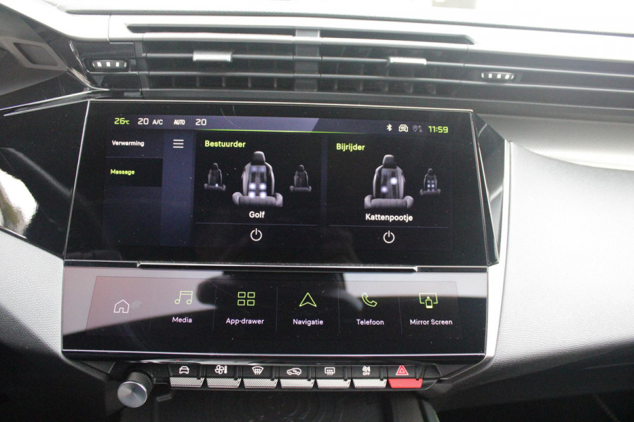 Peugeot 308 1.2 Hybrid 145PK AUTOMAAT GT PACK | PANORAMA SCHUIF/KANTEL DAK | AFNEEMBARE TREKHAAK | SENSATION PACK: FOCAL HIFI SYSTEM MET 10 SPEAKERS/DRAADLOZE TELEFOONLADER | 360 VISION & DRIVE ASSIST PLUS PACK: ACHTERUITRIJCAMERA 360° VISEOPARK (4-CAMERA'S)/PARKEERHULP VOOR + ACHTER/ANTIDIEFSTAL ALARM/3-D INSTRUMENTENPANEEL/CLEAN CABIN | ALCANTARA EXECUTIVE PACK: BEKLEDING ALCANTARA/KUNSTLEDER INCL. ELEKTRISCH VERSTELBARE AGR STOEL MET GEHEUGENFUNCTIE/VERWARMBARE VOORSTOELEN/MASSAGE FUNCTIE OP BEIDE VOORSTOELEN |  18" LICHTMETALEN VELGEN | NAVIGATIE | LED MATRIX KOPLAMPEN | KEYLE