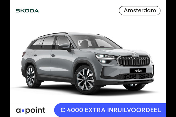 Škoda Kodiaq 1.5 TSI PHEV Business Edition Plus 204 pk 6 versn. DSG | Trekhaak | Dynamic Chasis Control | Panorama Dak | Light & View Pakket | Sunset | Velgen: 19" lichtmetalen velgen Lefka aero, zilver