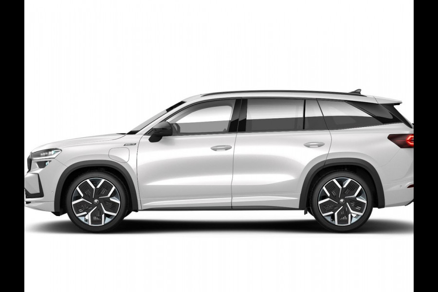 Škoda Kodiaq 1.5 TSI PHEV Sportline Business 204 pk 6 versn. DSG | Dynamic Chassis Control Pakket | Comfort Pakket | Head-up display | Parkeer Pakket | Winter Pakket | Trekhaak | Panoramadak |  20" lichtmetalen velgen Rila aero, antraciet zwart