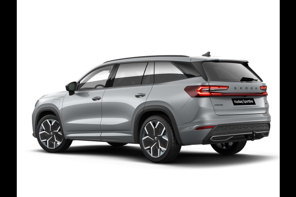 Škoda Kodiaq 1.5 TSI PHEV Sportline Business 204 pk 6 versn. DSG | Comfort Pakket | Panorama Dak | Dynamic Chassis Control Pakket | Head-up display | Parkeer Pakket | Trekhaak | Winter Pakket | Velgen: 20" lichtmetalen velgen Rila aero, antraciet zwart