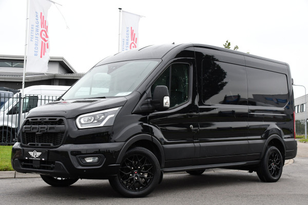 Ford Transit 350 2.0 TDCI L3H2 Black Edition Camera, Cruise, Carplay, 185pk, Xenon, Multimedia, Automaat, Trekhaak, Sensoren, Uniek!
